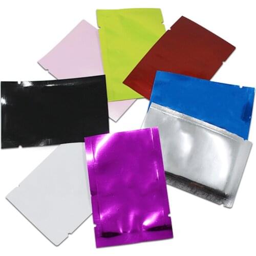 200pcs 5*7cm Mylar Packaging Bag Open Top Heat Sealable Sample Pack Pouch for Bean Tea Candy Storage Smell Proof Foil Bag Pocket
