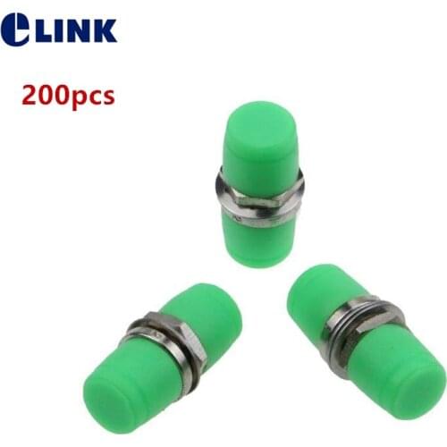 200pcs FC D fiber adapter SM APC UPC MM red green ceramic sleeve optical fibre coupler metal housing telecom level ELINK