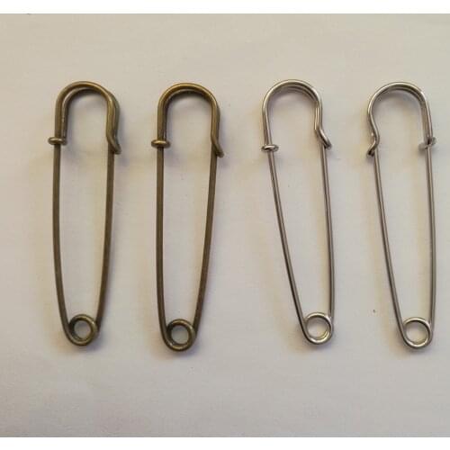 50/100PCS Vintage Safety Pin Brooch Findings Safety Pins Connector DIY Making Charms Pendant Broche Clasp Sewing Accessories