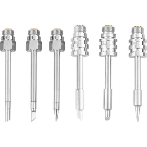 6Pcs 8W-30W Battery Soldering Iron USB Soldering Iron Portable Mini Soldering Iron 510 Interface Soldering Iron Tip