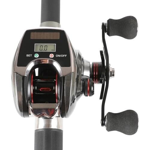 BILLINGS 8.0:1 6+1BB Fishing Reel Left / Right Hand 10KG power Low Profile Line Counter Fishing Tackle Gear with Digital Display