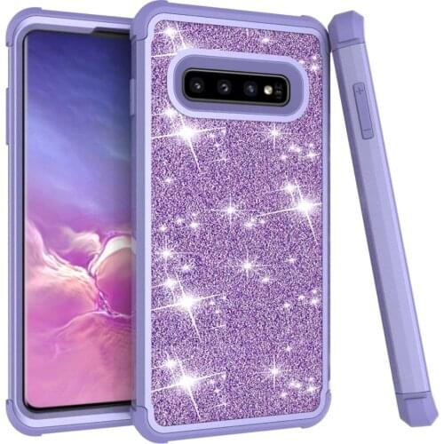 Glitter Bling Phone Case For Samsung Galaxy S10/S10e/ S10+ Plus Diamond Hybrid Bumper Shockproof Rugged Crystal Protective Cover