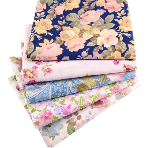 Booksew 100% Cotton Twill White Quilting Fabric Floral Pattern DIY Tecidos De Patchwork Sewing Material Telas Por Metro Algodon