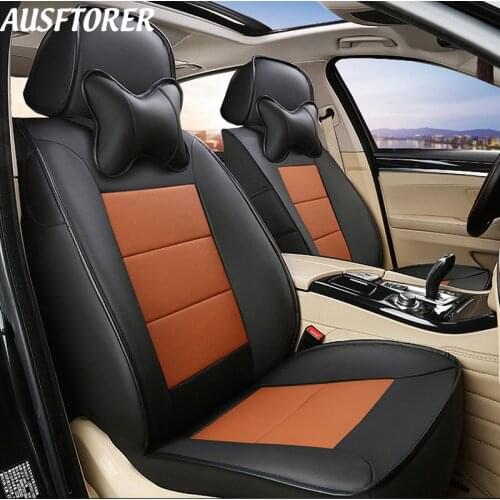 AUSFTORER Leather Cover Seats for Toyota FJ CRUISER Automobiles Seat Covers Cowhide Front &Rear Seat Cushion Support Accessories