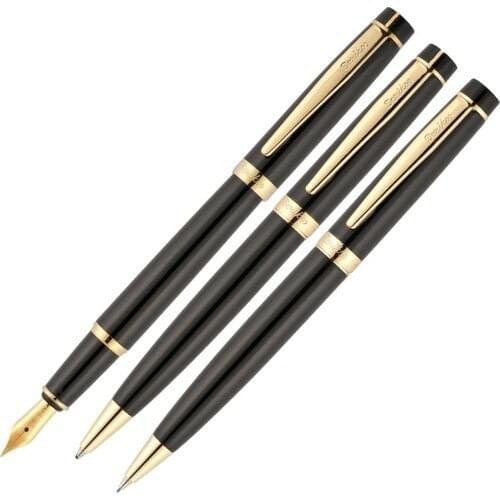 Scrikss 38 Black Gold Ball + Versatil + Fountain Pen 3'lü Pen Team