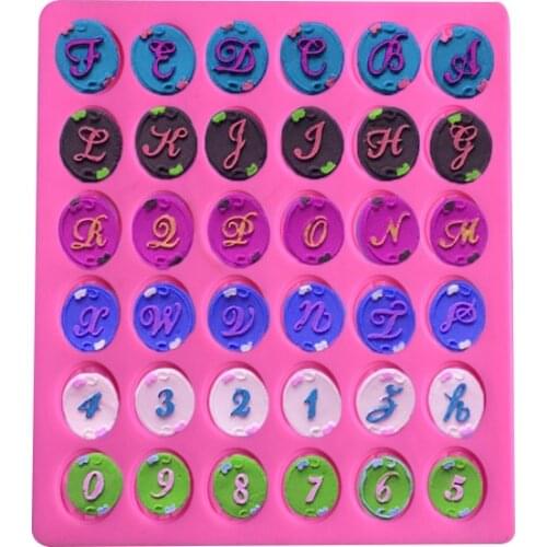 Numbers and letters silicone mold chocolate candy cake decoration baking tools drop mold clay mold resin film