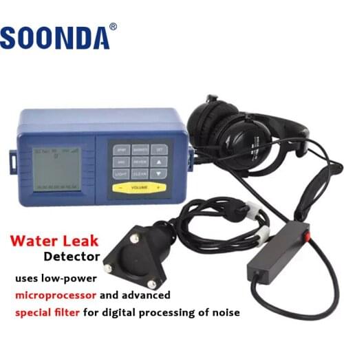 SOONDA Water Leak Detector Pipe Pipelines Plumbing Geophone Earphone Stethoscope Leakage Sensor Vehicle Maintenance Engine Car