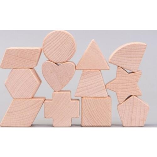 Kids Wooden Shape Sorter Cube Unpainted Building Block Box Educational Toys Baby Y4UD