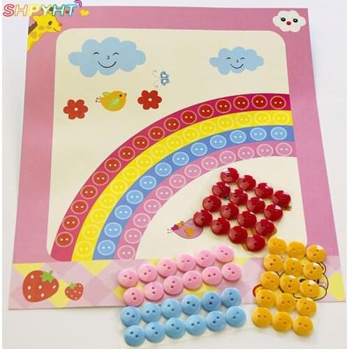 Hot! 3D Puzzles Toy DIY Button To Craft Painting Creative Kids Sticky Art Educational Handmade Toy For Kids Enlightenment