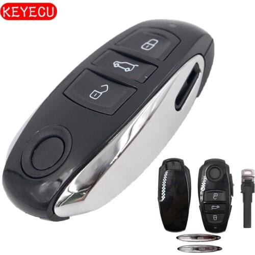 Keyecu 3 Button Smart Remote Key Car Key Shell Case for VW Volkswagen Touareg 2011 2012 2013 2014