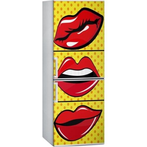 Kitchen stickers DIY hot lips pattern Waterproof SelfAdhesive Refrigerator Sticker Door Cover Wallpaper 60x150cm 60x180cm