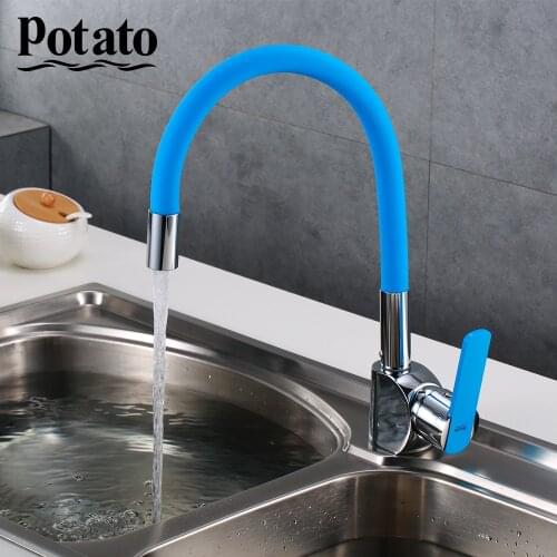 Potato Kitchen Sink Faucet Modern Style Flexible Silica Gel Nose Any Direction Cold And Hot Water Mixer For Kitchen p58238