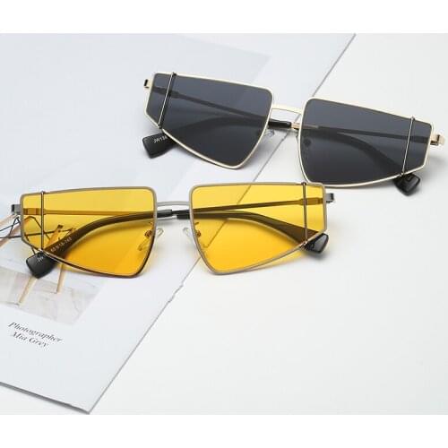 Fashion Unique Design Polygon Metal Frames Eyewear Sunglasses Irregular Women Men Glasses