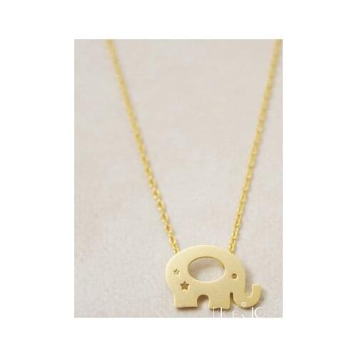 Fashion jewelry gold silver plated cute elephant animal star necklace for women 2colours