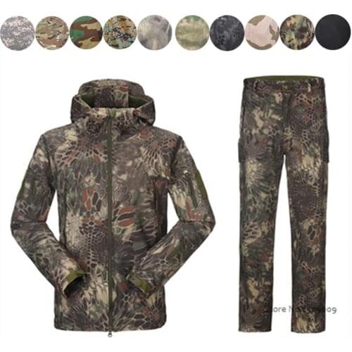 Waterproof Shark Skin Soft Shell Jacket or Pants Men Tactical Camouflage Jacket Winter Autumn Coat Military Army Clothes