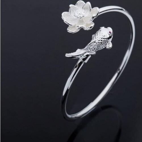 MICANU New Fashion Bracelet Small Fresh Jewelry High Quality Accessory With Lotus-to-Fish Ring Elegant Bangles Ofertas Relampago