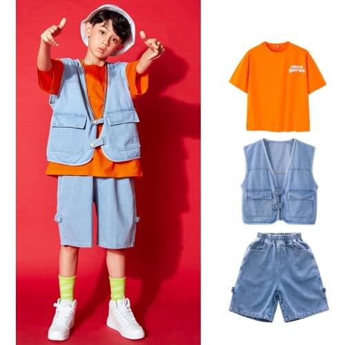 Boys Street Dance Clothing Summer Shorts Jeans Hip Hop Dancing Costumes Performance Competition Outfit Catwalk Outfit YS1244