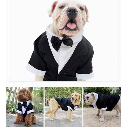 Formal Dog Clothes Wedding Pet Suit Costume Tuxedo Bow Tie Clothes For Small Medium Large Dogs Pug Doberman Teddy Bulldog SCC03