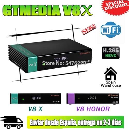 Original GTmedia V8X hd 1080P Satellite Receiver Upgraded by GTmedia V8 Nova DVB-S2 H.265 GT Media V8 honor Built in wifi No app