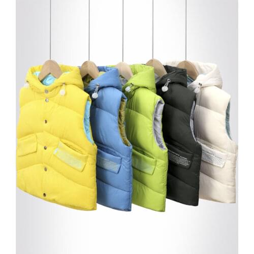 2020 Winter Autumn Childrens Vest Down Warm Hooded Baby Boys Girls Vest For Childrens Clothes Cartoon Down Waistcoat KIds 3-8Y