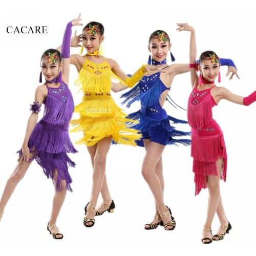 Latin Dance Dress for Girls CHEAPEST Flapper Salsa Dress Girls Dance Dress D0997 with Tassels Seuins Appliques Backless