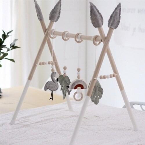 Nordic Baby Activity Gym Toy Baby Room Decor Play Gym Toy Wooden Nursery Sensory Toy Gift Infant Accessories Photography Props