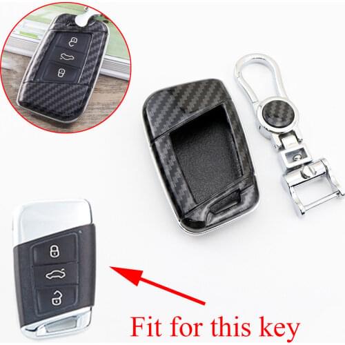 Smart Key Fob Case Bag Shell Holder Ring Cover Fit For VW Passat B8 Magotan Arteon 20172018 2019 Accessories ABS Carbon Fiber