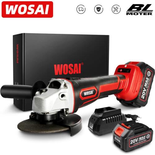 WOSAI MT Series 20V Brushless Angle Grinder Lithium-Ion Battery Cordless Angle Grinder Machine Cutting Electric Power Tools