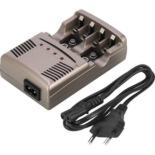 4 Slots Battery Charger Smart Intelligent Battery Quick Charger for AA / AAA 9V NiCd NiMh charger with LED Indicator