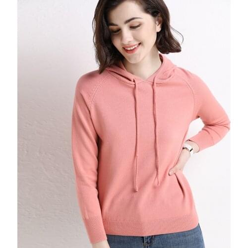 Spring Women clothing hoodie Loose casual solid color knitted sweater bottoming shirt korean fashion Korean clothing