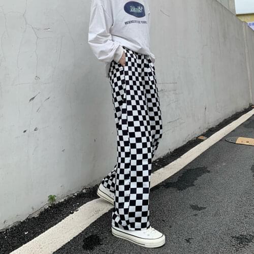 2021 Spring Autumn Goth Pants Women Wide Leg Streetwear High Waist Oversized Trousers Womans Straight Couple Clothes Punk Pants