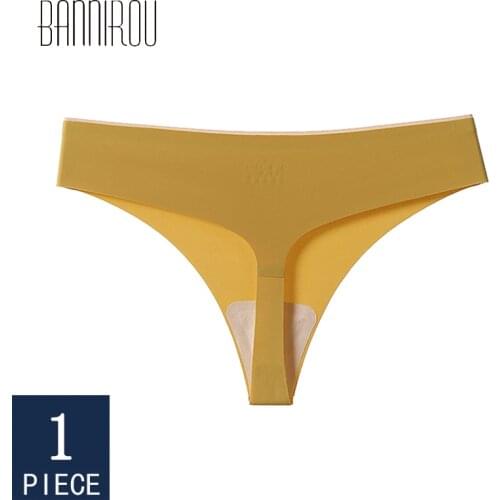 BANNIROU Women Underwear Seamless Panties For Woman Silk Sports Female T-back Womens Underwear Panties Wholesale 2021 1 Pcs