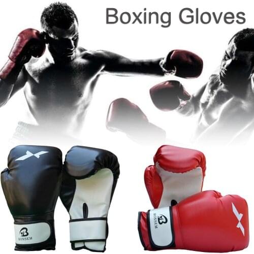 1Pair Red & Black Good Quality Training Gloves New Style Boxing Gloves Professional Sandbag For Training Fitness Exercise