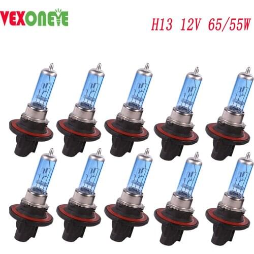 10pcs H13 12V 60/55W Hot Sales head light Halogen bulb Super Brigh Car Lights