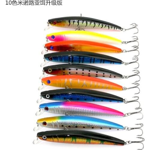 10pcs/lot 11.5cm 10 color Minnow road and 10 color Minnow Hard Bass bionic suit export plastic bait