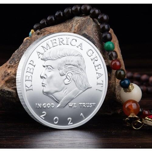 2021 President Donald Trump Silver Plated EAGLE Commemorative Coin challenge coin trump