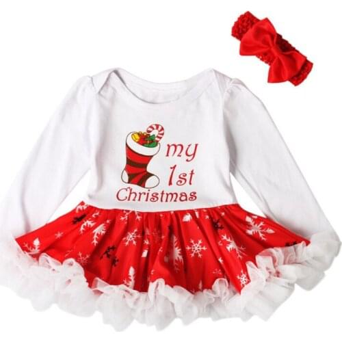 2021 Festival Newborn Toddler Baby Girls Dresses Princess Party Santa Baby Girls Rompers Long Sleeve Christmas Baby Dresses