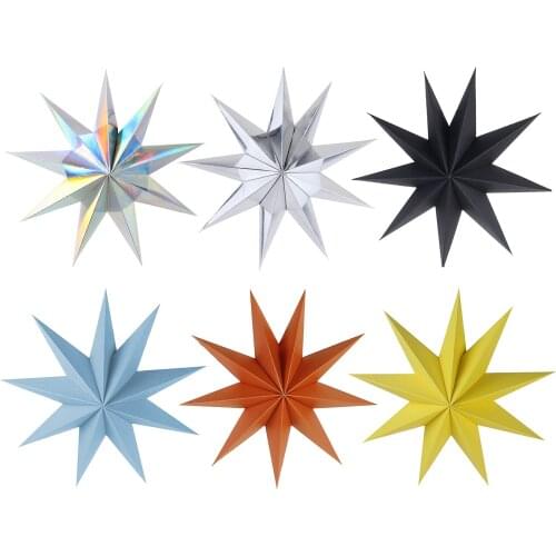 30CM Christmas Paper Star Decoration Hollow Out Paper Lantern Star Paper Folding Hanging Paper Star Party Lantern New Year Decor