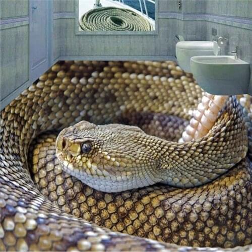 Beibehang 3D Wallpaper Diamondbacks circled Bathroom Floor Mural-3d PVC Wallpaper Self-adhesive Floor painting wall sticker