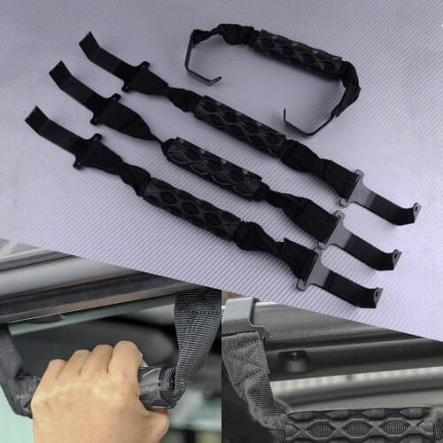 4Pcs 82215523 82215524 Front&Rear Top Roof Roll Bar Grab Handles Black Fit For Jeep Wrangler JL Gladiator JT 2018 2019 2020
