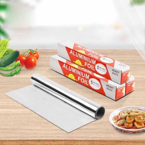 5m*30cm Tin Foil Paper Food Pack Cook Baking BBQ Grill Silver Baking Tinfoil Paper Sheet Roll Barbecue Cooking