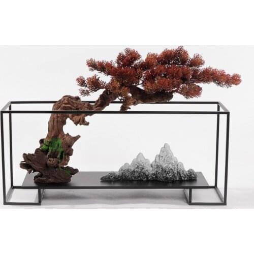60CM New Chinese style Simulation plant welcoming pine landscape decoration sales office hotel lobby club set bonsai decoration