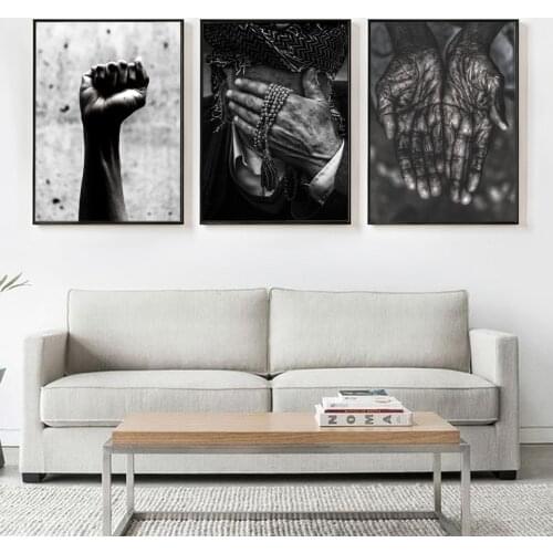 Kurd Black White Mans Face Portrait Poster Print Old Hands Landscape Wall Art Pictures For Living Room Canvas Prints Home Decor