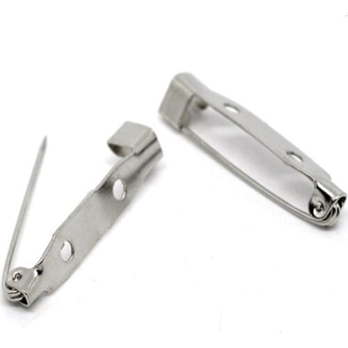 DoreenBeads 100 dull silver color Brooch Back Bar Pins Findings 31x6mm (B12460)