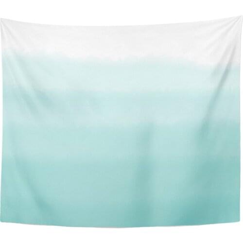 Teal Dip Turquoise Green Ombre Watercolor Blue Dye Color Home Decor Tapestry Wall Hanging for Living Room Bedroom Dorm 50x60
