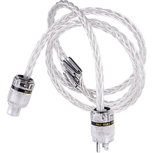 Hi End 7N Silver Plated Hifi Power Supply Line CD Tube AMP Power Cord AU US EU Plug Amplifier Cable Female to Male