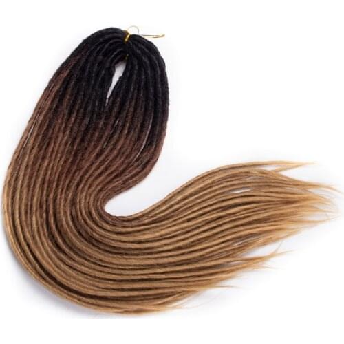 Hywamply 22" Handmade Double Dreadlocks Braids Synthetic Locs Braiding Hair Attachment Soft Faux Locs