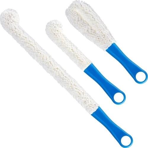 3 Pieces Decanter Cleaning Brush,Flexible Bottle Scourer,Cleaning Tools,for Goblets/Champagne Flutes/Glasses Cups