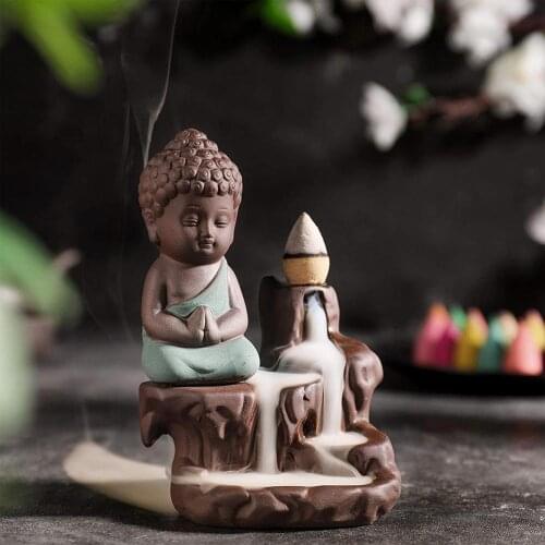 1 set Backflow Incense Burner with 30 Incense Cones Retro Ceramic Censer Home Office Fengshui Decoration Incense Burner set