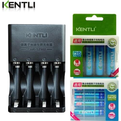 4pcs KENTLI1.5V AA 2800mWh +4pcs AAA 1.5V 1100mWh Lithium ion polymer Rechargeble Battery +charger